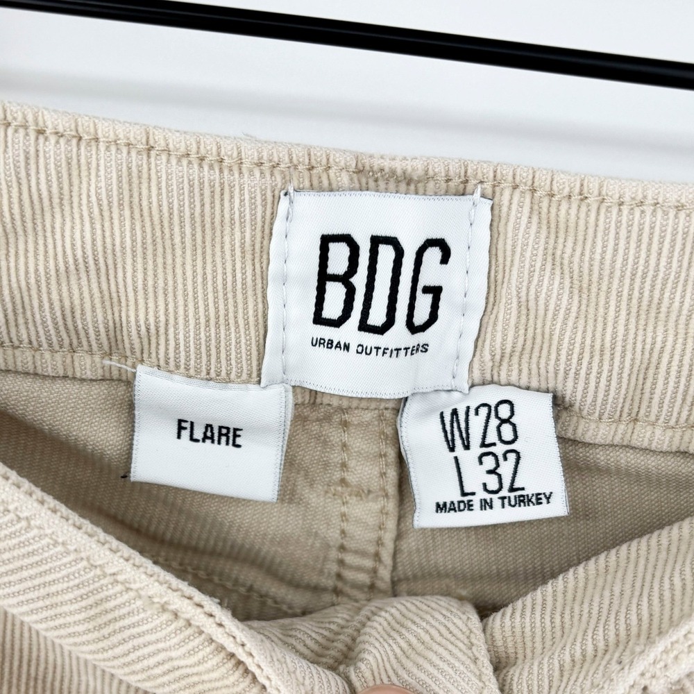 BDG Cream Corduroy Flare Pants High Rise Five Pocket Stretch Womens 28x31 - Picture 6 of 6